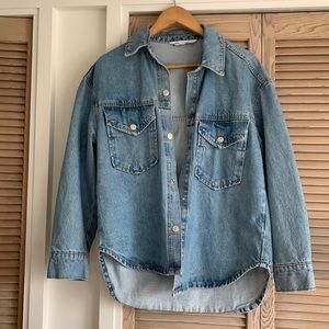 Zara denim jacket oversized size XS